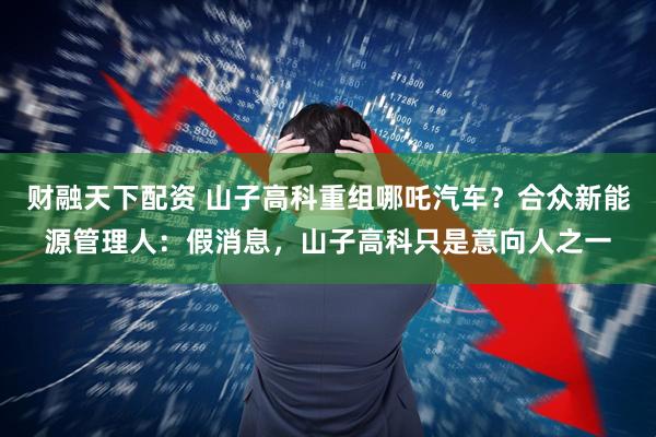 财融天下配资 山子高科重组哪吒汽车？合众新能源管理人：假消息，山子高科只是意向人之一